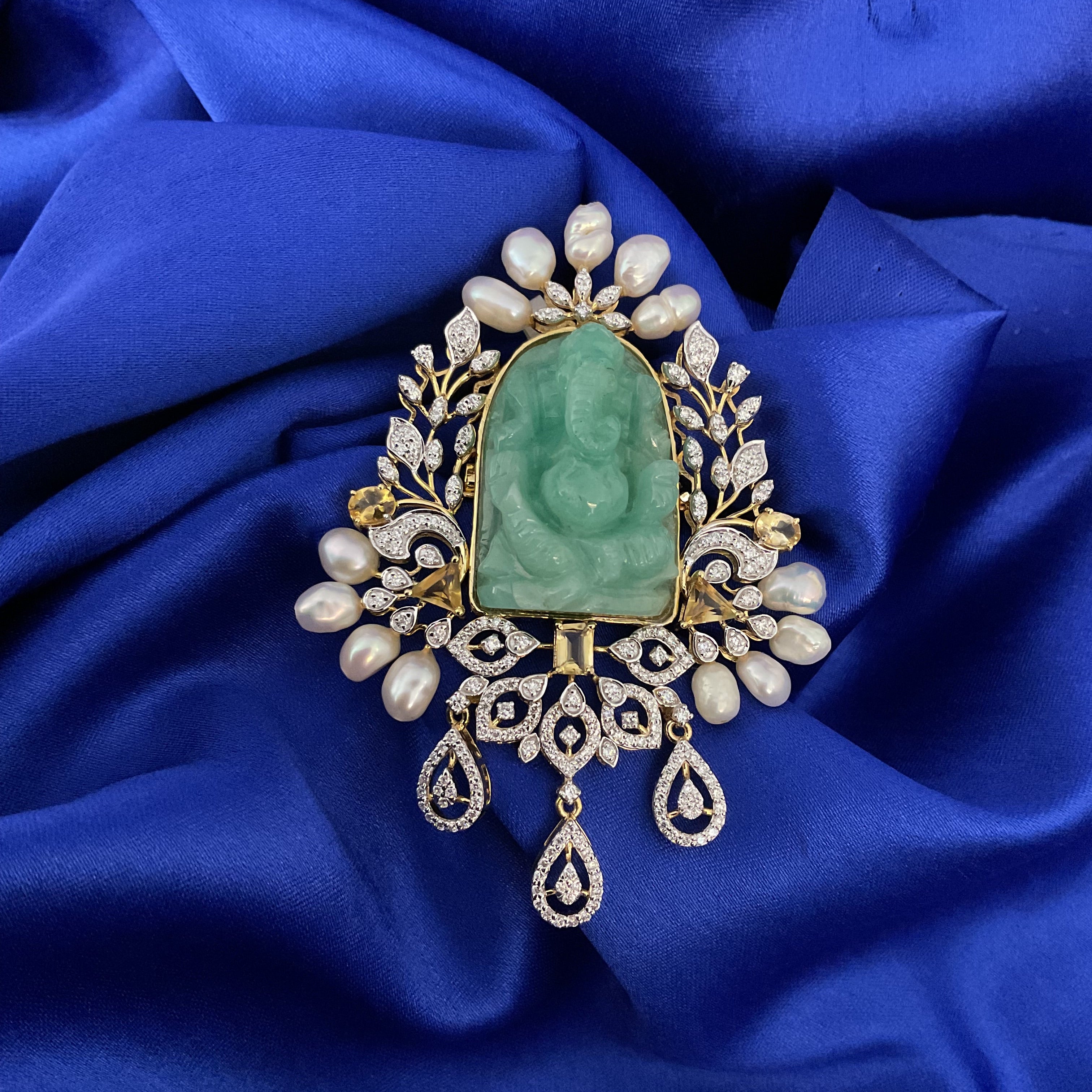 Emerald Aura Brooch