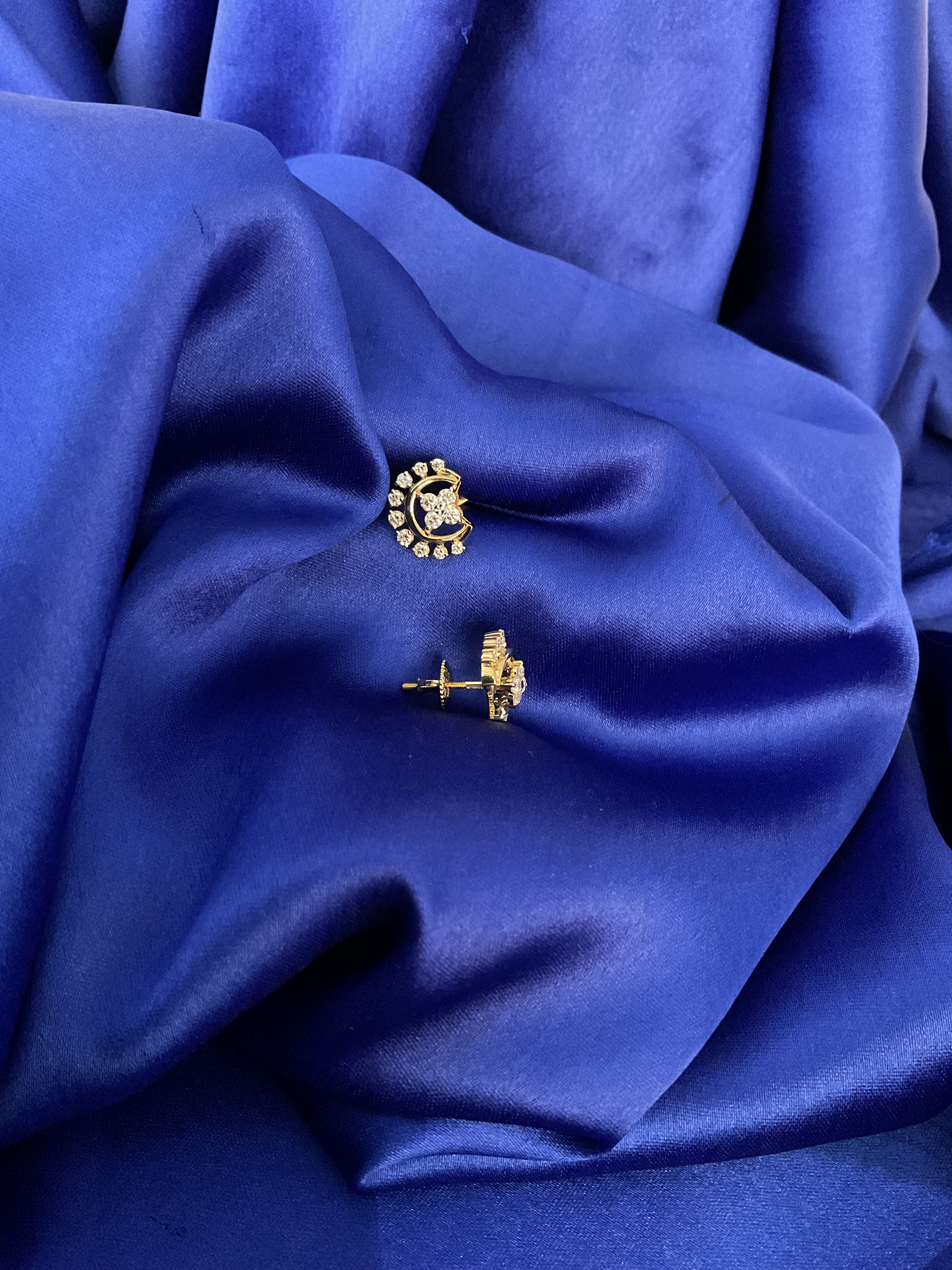 Half Moon Flower Studs