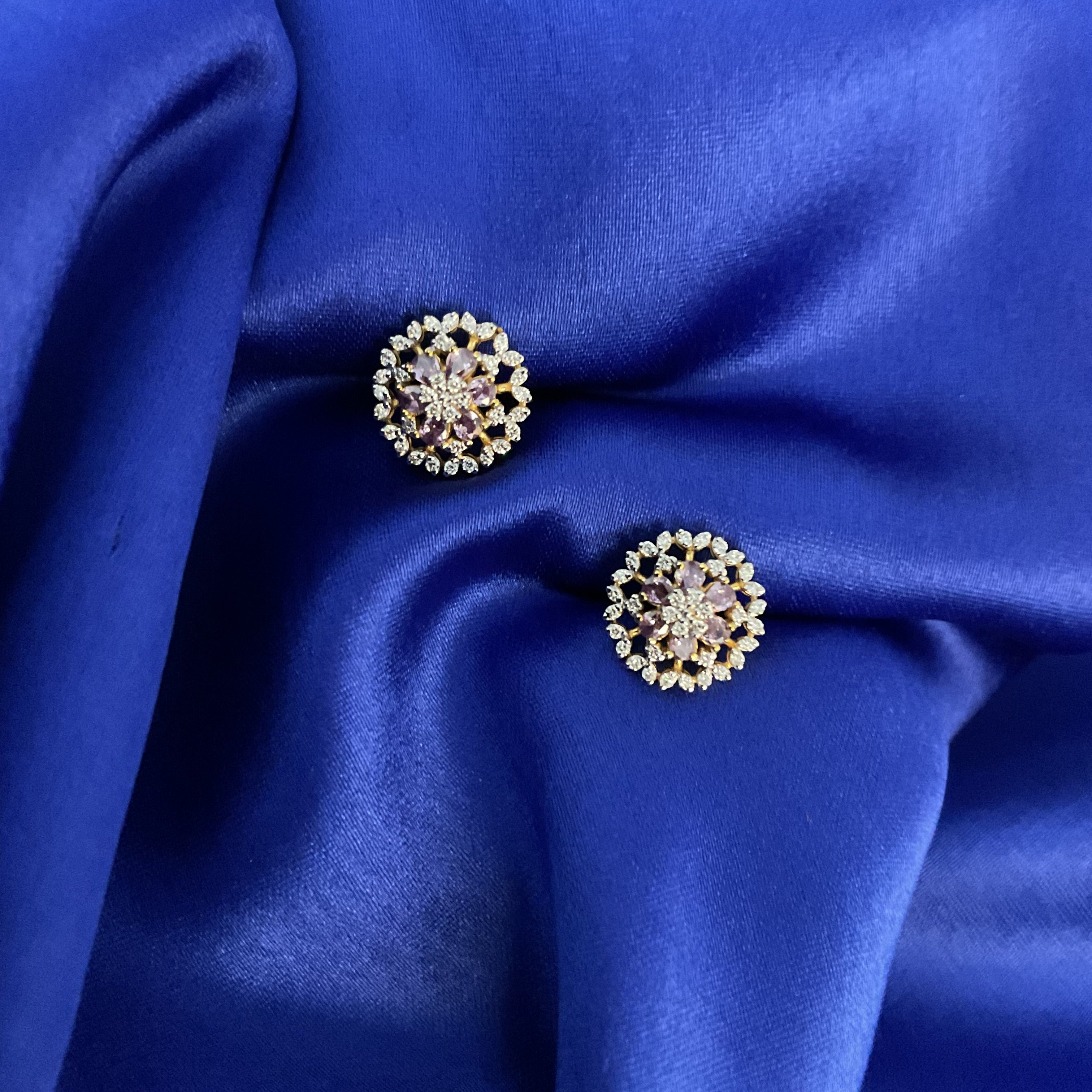 Amethyst Flora Studs
