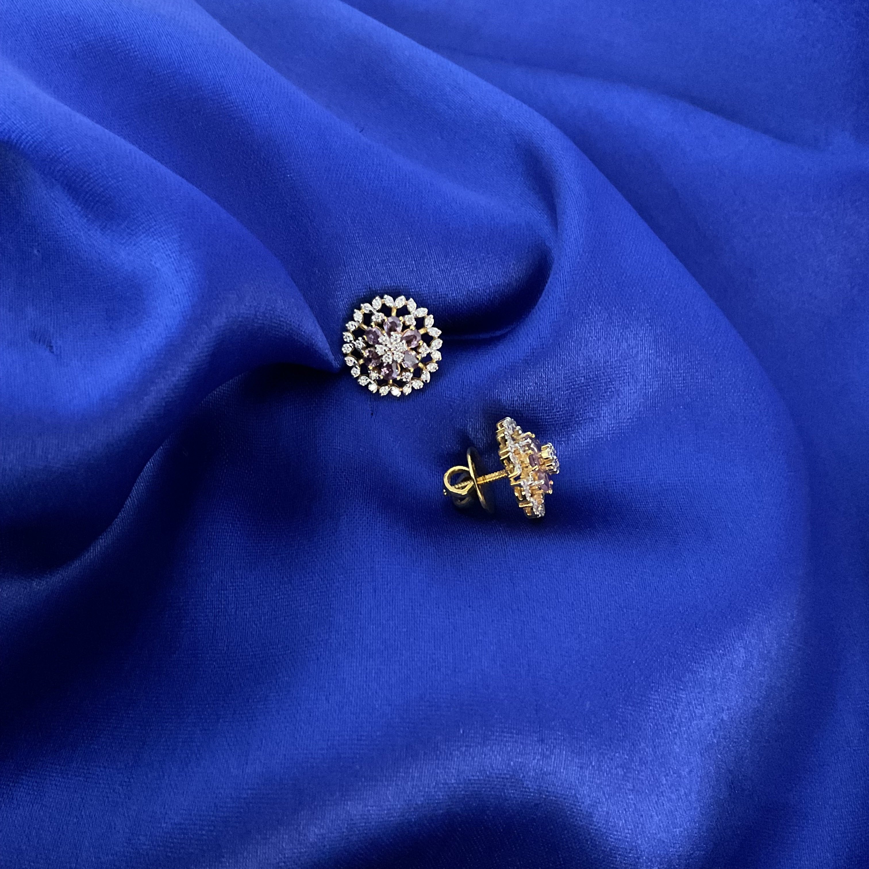 Amethyst Flora Studs