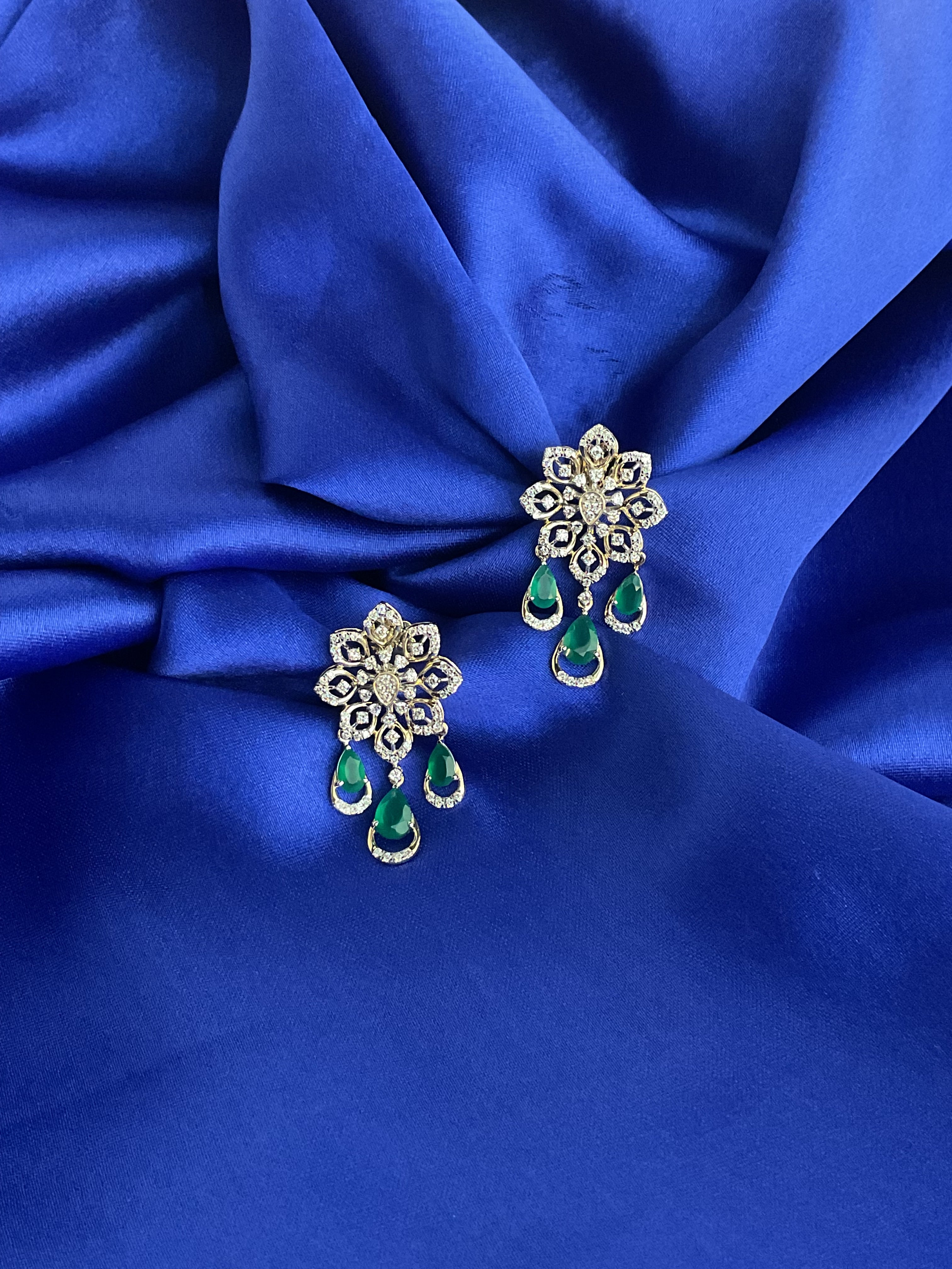 Emarald flora Earrings