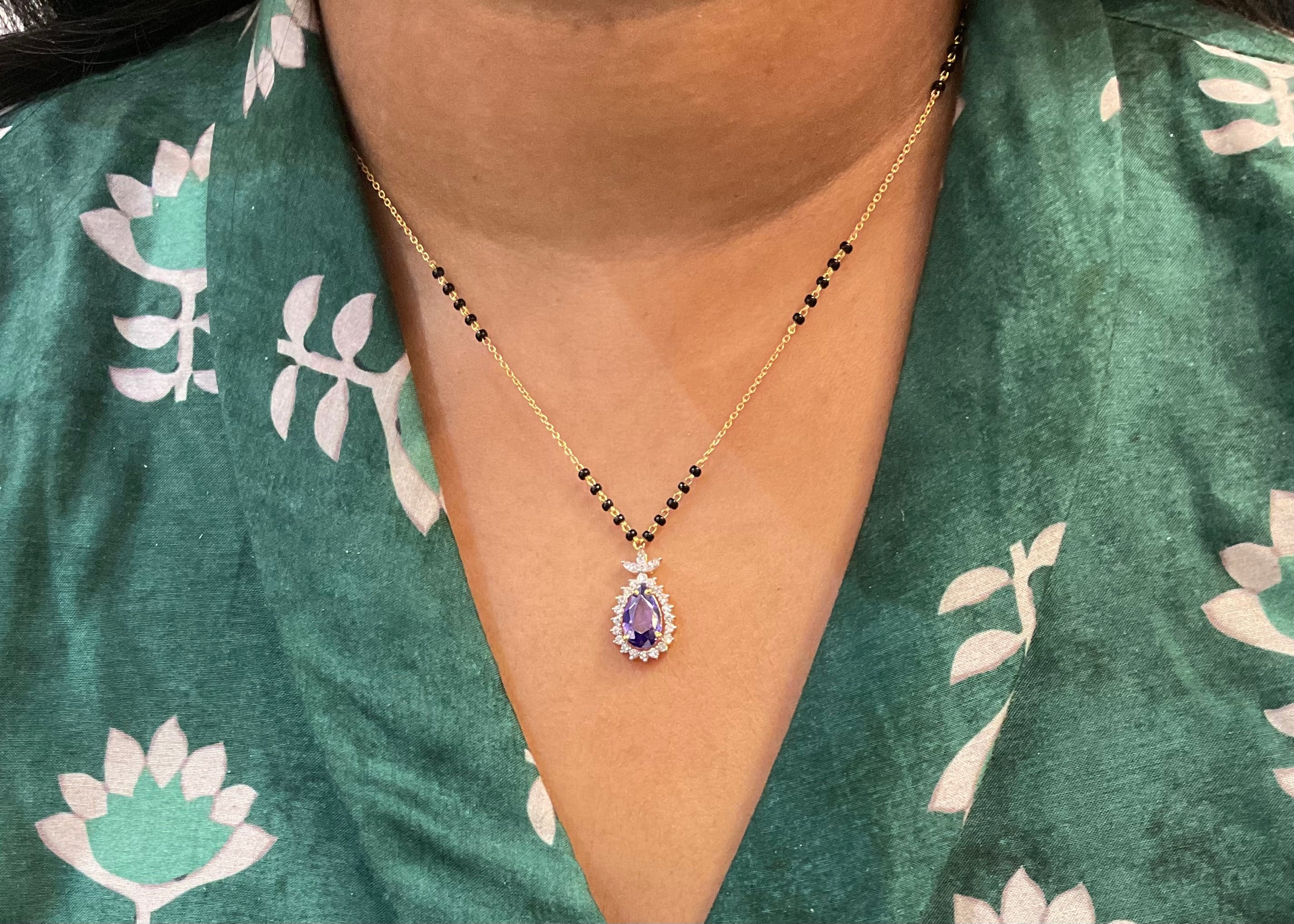 Lavender Drop Mangalsutra