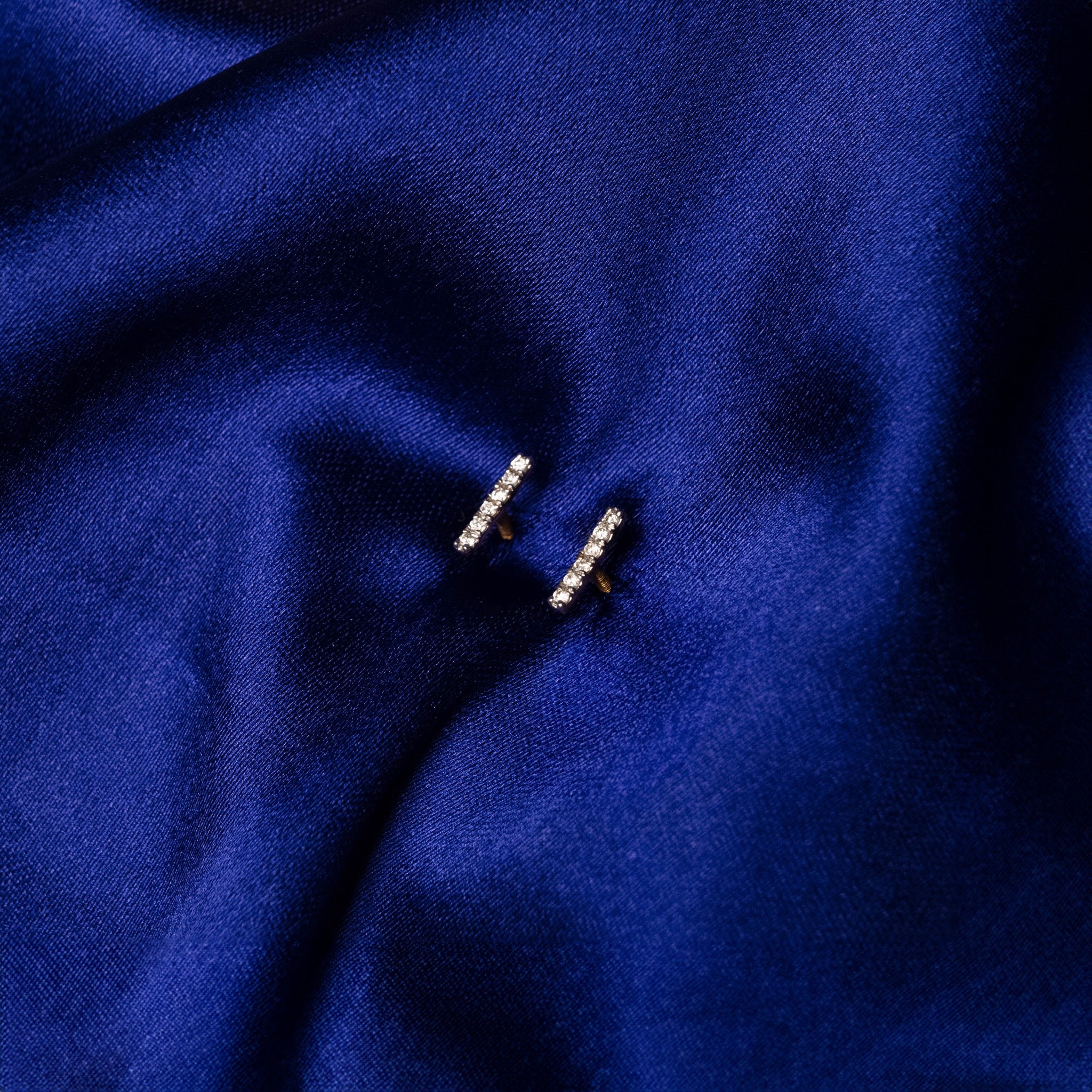Line Diamond Studs