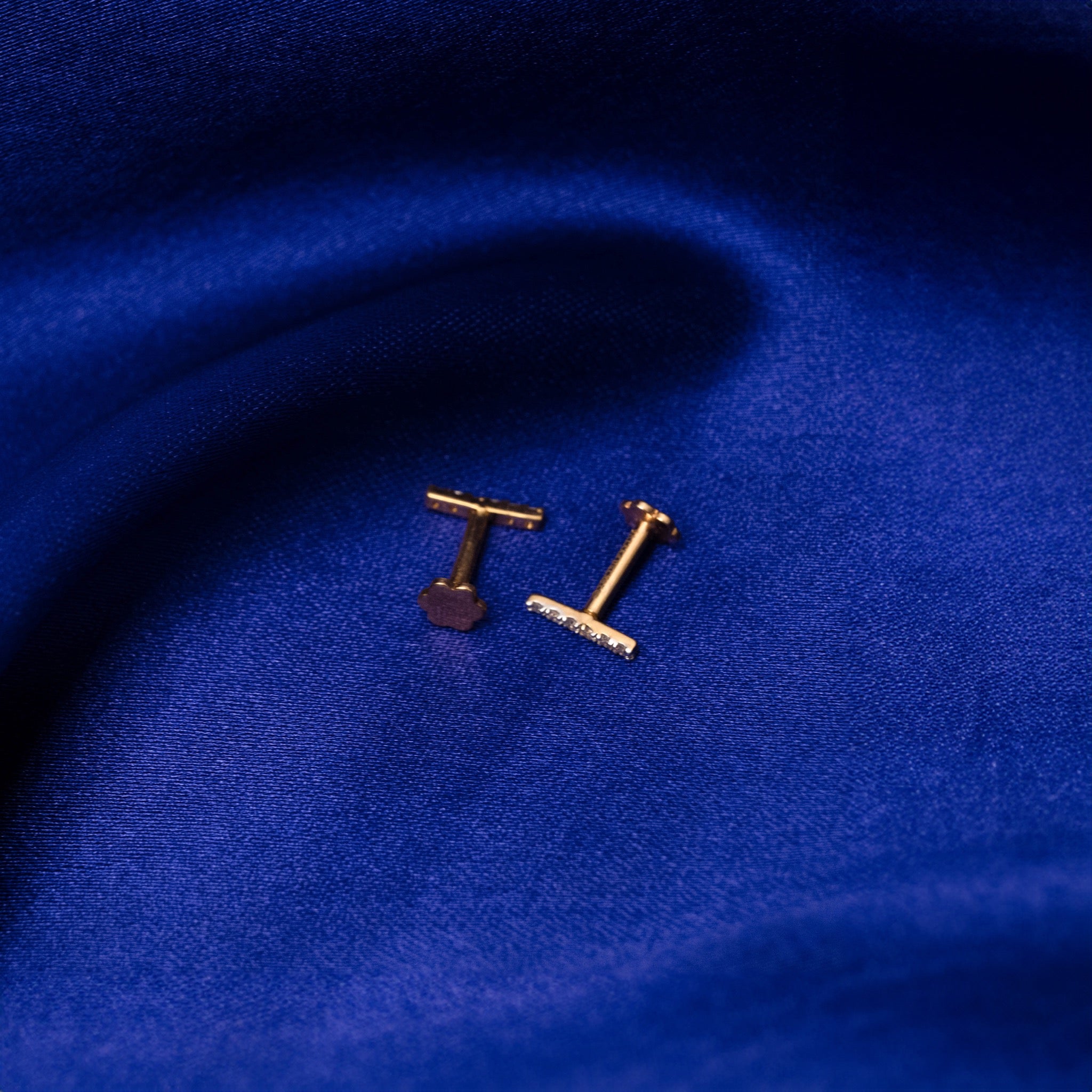 Line Diamond Studs