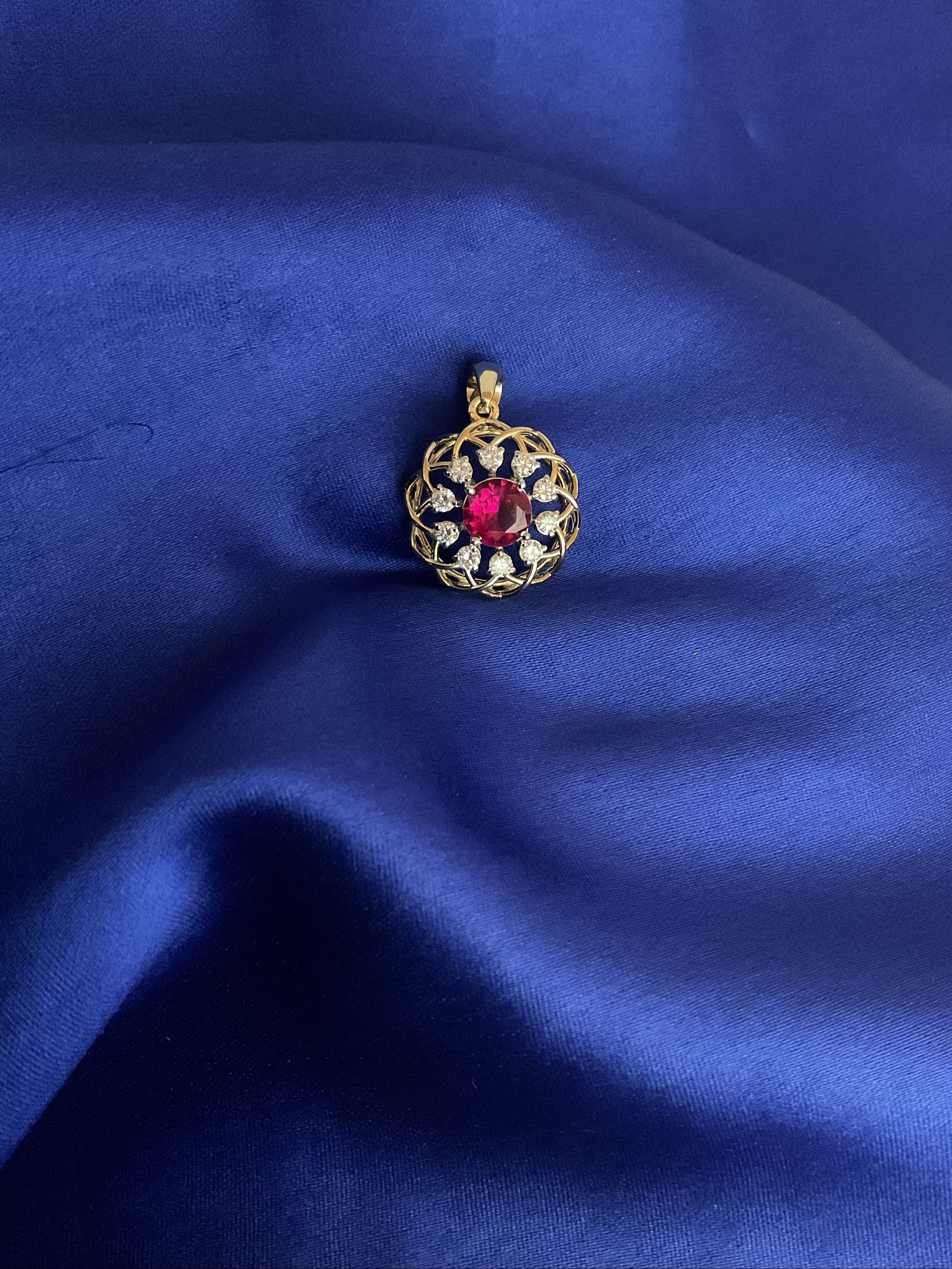 Pink Stone Diamond Pendant