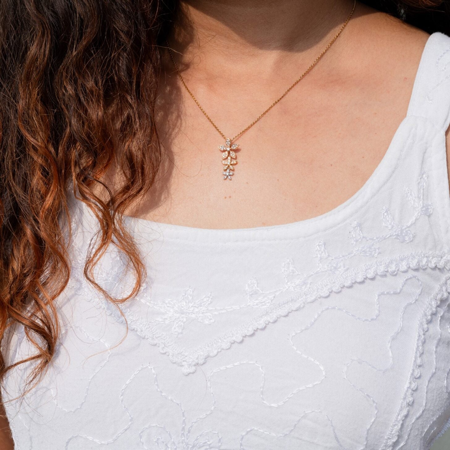 Triple Tone Flower Pendant