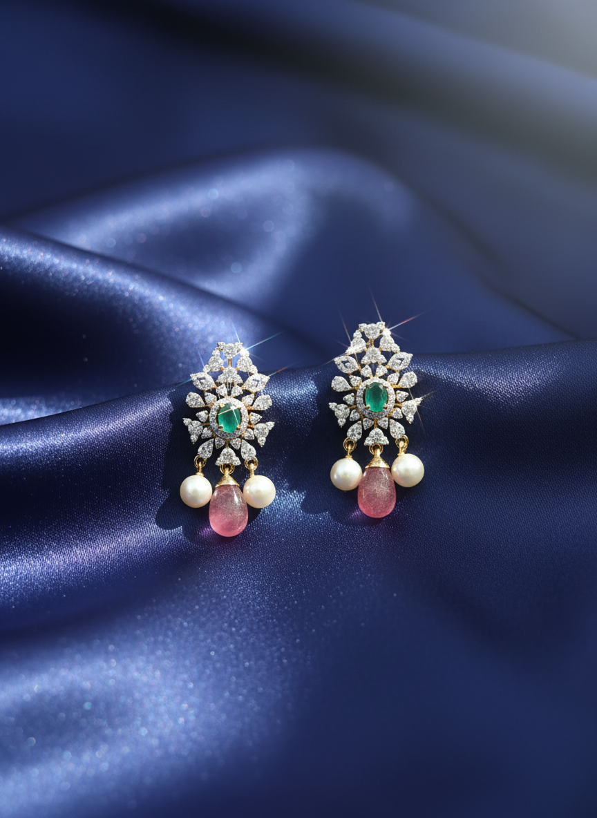 Earrings closeup - EAG18D90568 - Cosmos Lab Grown Diamonds