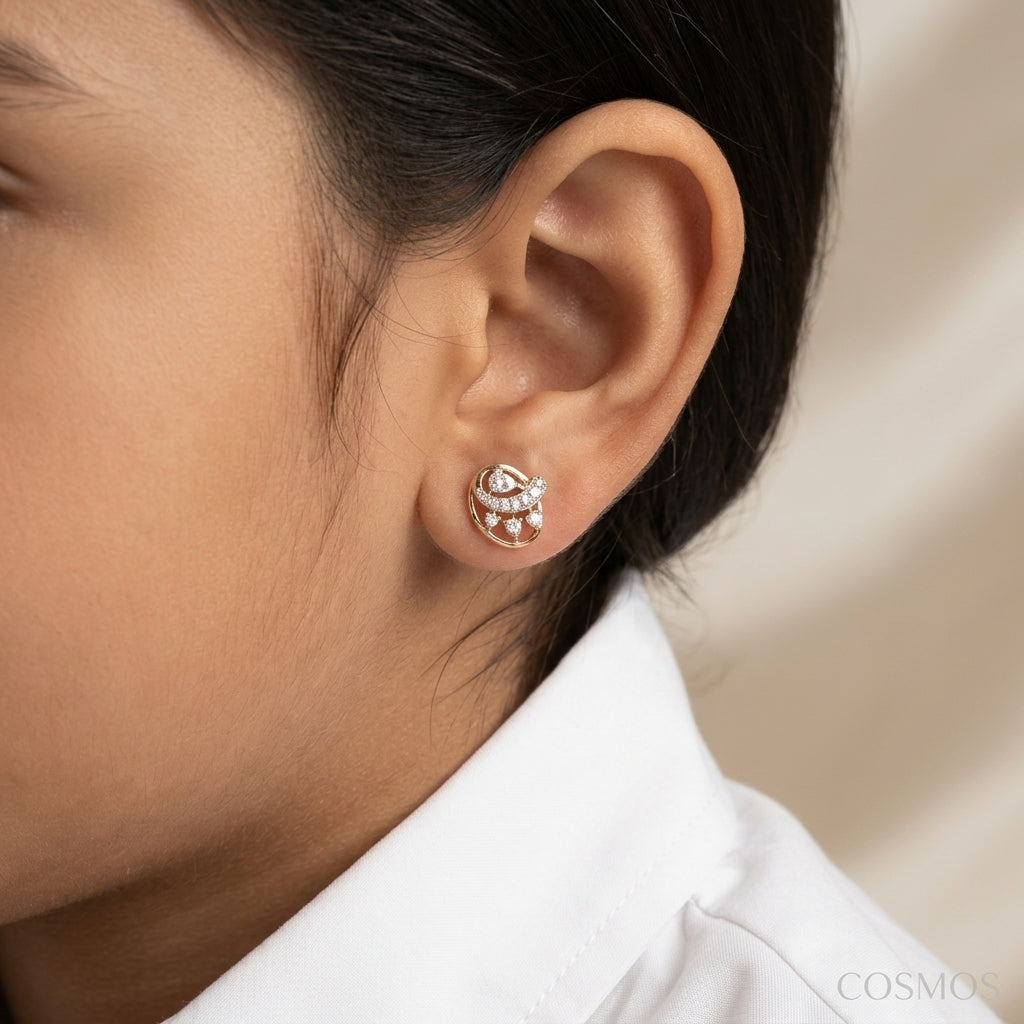Earrings worn - EAG14D90719 - Cosmos Lab Grown Diamonds