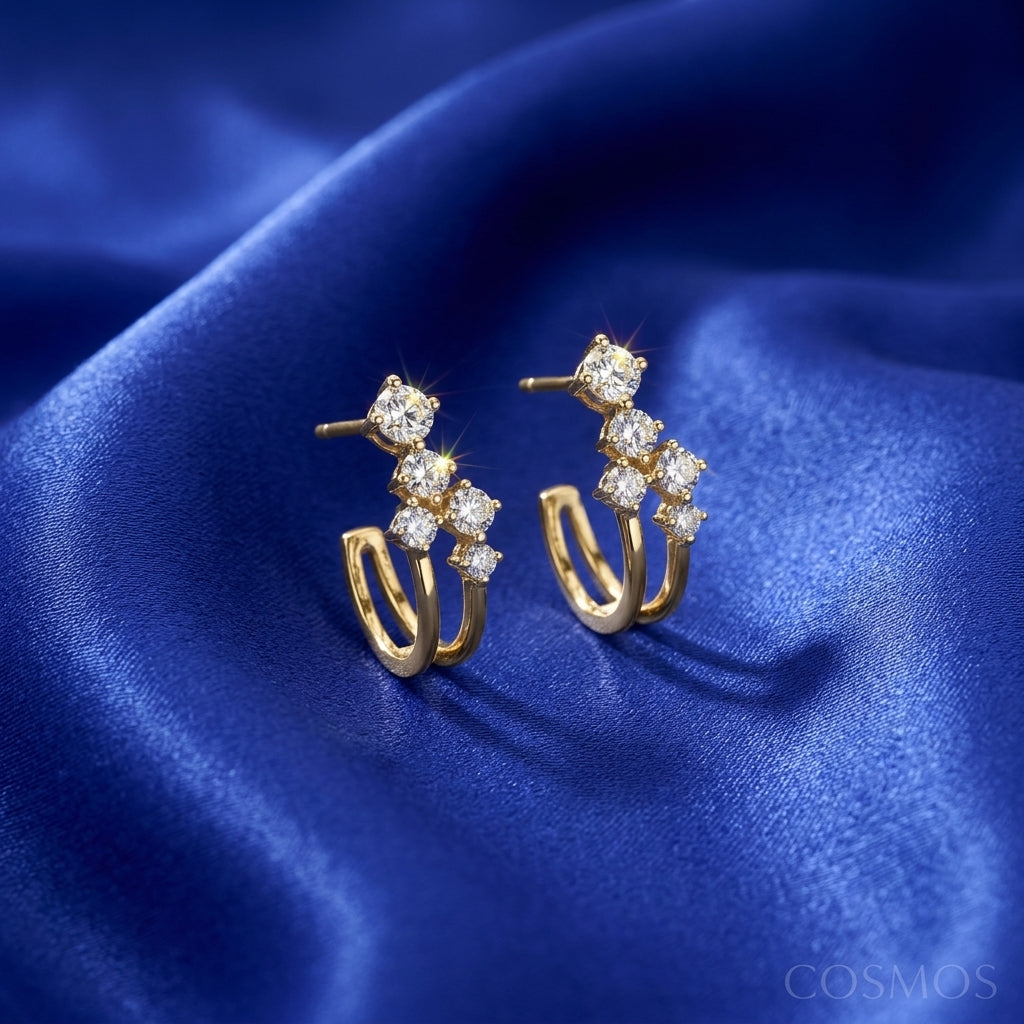 Earrings closeup - EAG14D90709 - Cosmos Lab Grown Diamonds