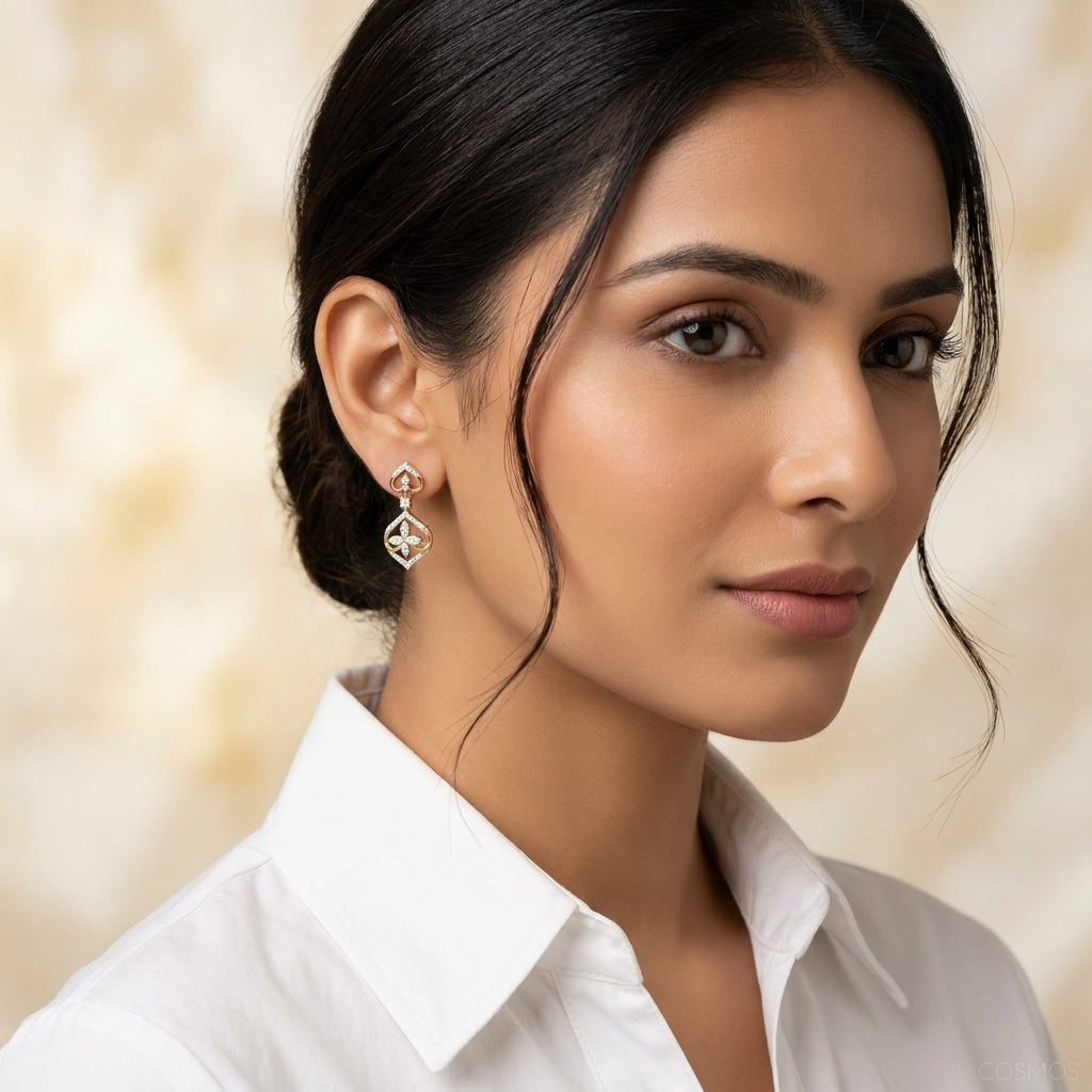Earrings worn - EAG14D90845 - Cosmos Lab Grown Diamonds