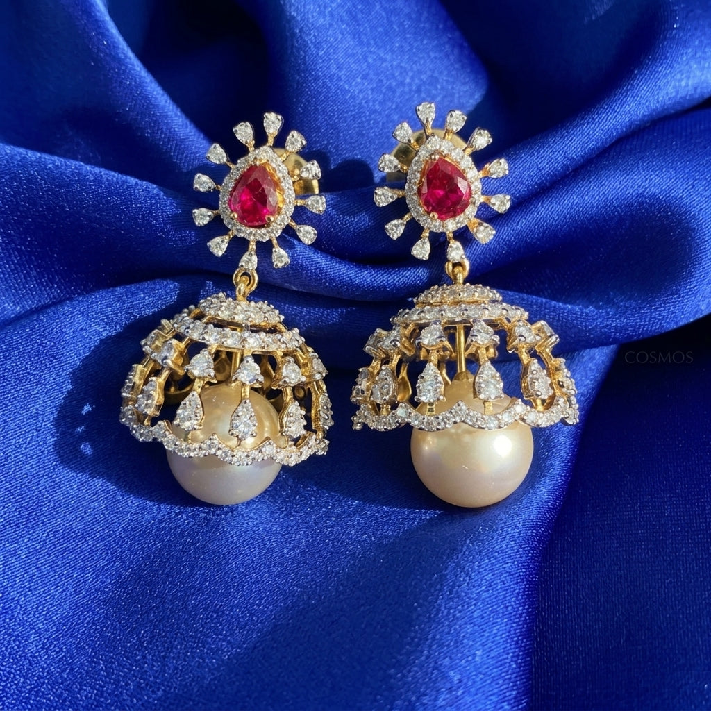 Earrings closeup - EAG18D90543 - Cosmos Lab Grown Diamonds