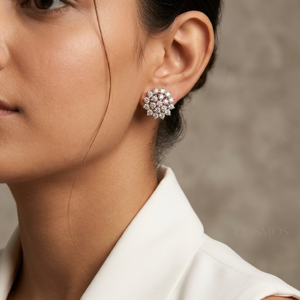 Earrings worn - EAG14D90887 - Cosmos Lab Grown Diamonds