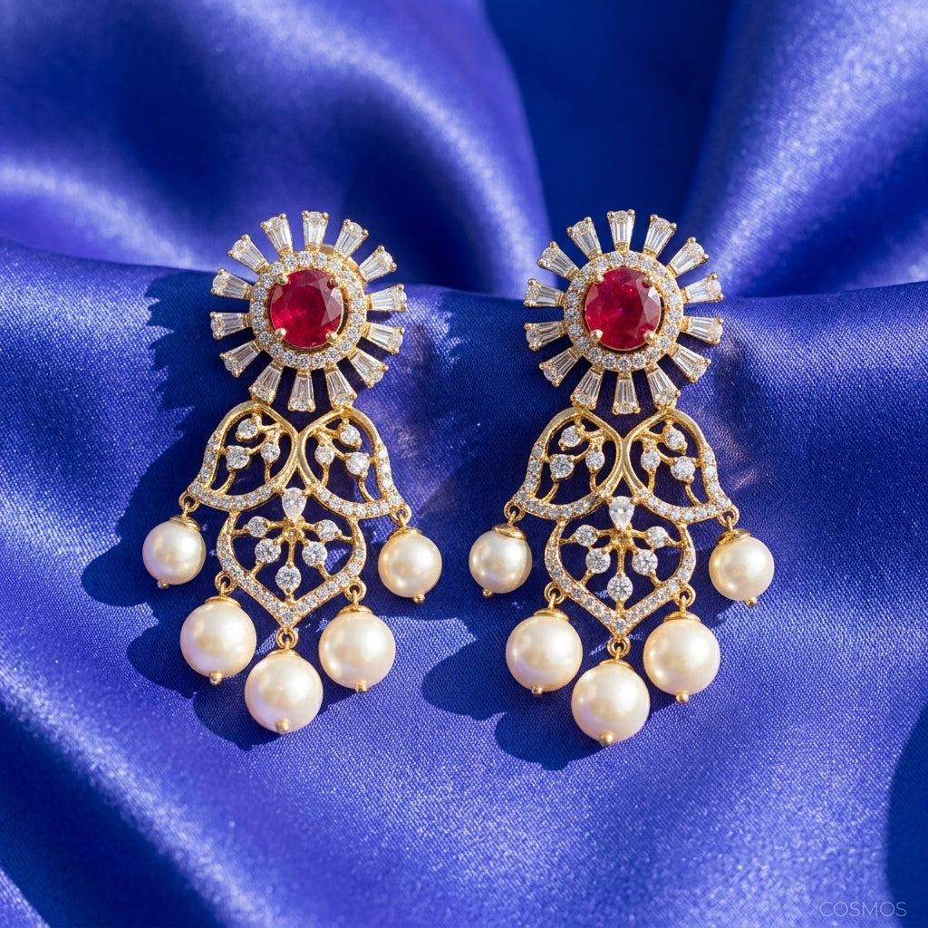 Earrings closeup - EAG14D90795 - Cosmos Lab Grown Diamonds