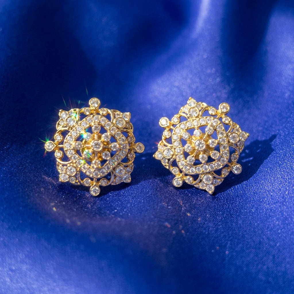 Earrings closeup - EAG14D90915 - Cosmos Lab Grown Diamonds