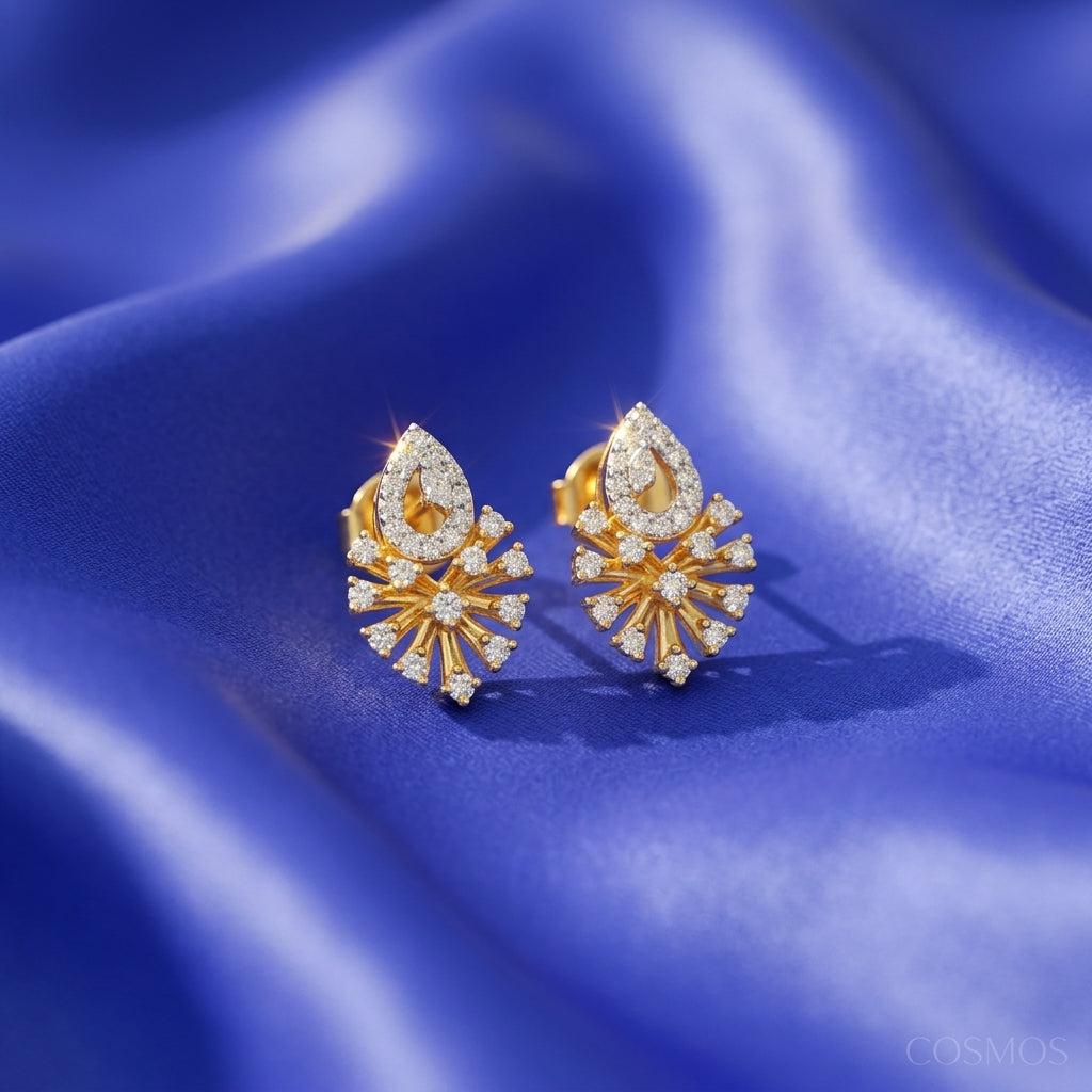 Earrings closeup - EAG14D90388 - Cosmos Lab Grown Diamonds