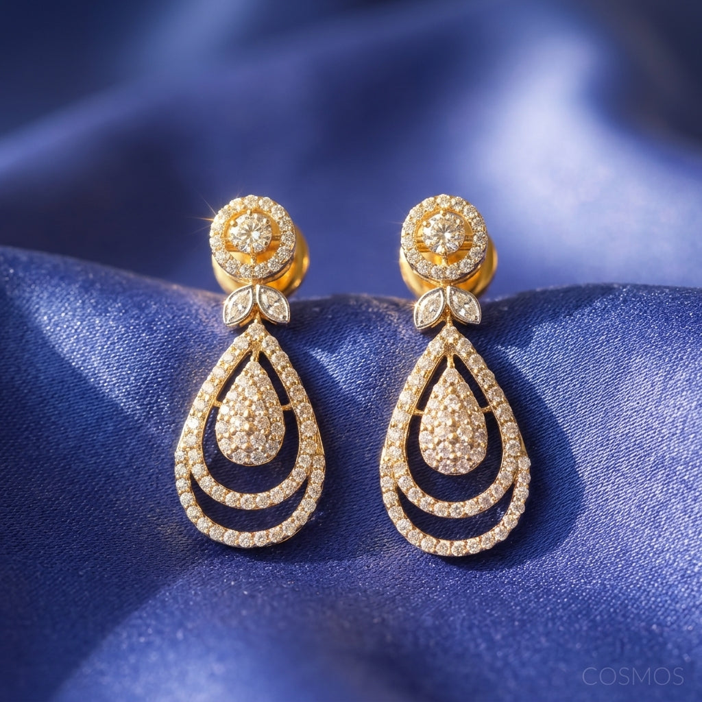 Earrings closeup - EAG18D90577 - Cosmos Lab Grown Diamonds