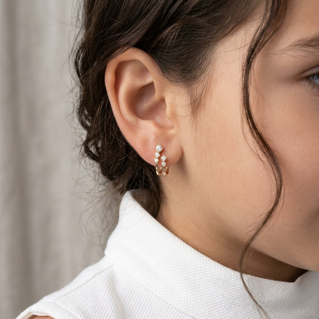 Earrings worn - EAG14D90709 - Cosmos Lab Grown Diamonds