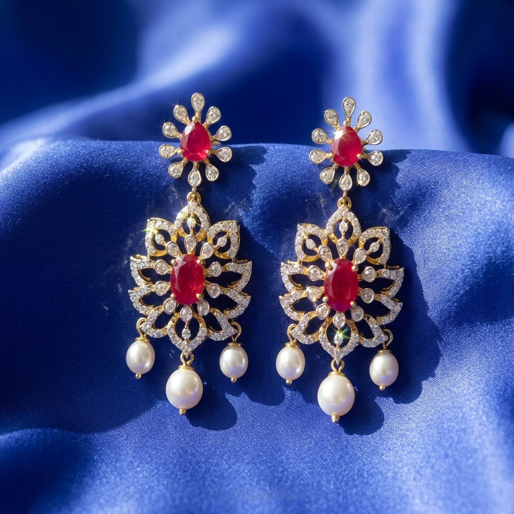 Earrings closeup - EAG18D90590 - Cosmos Lab Grown Diamonds