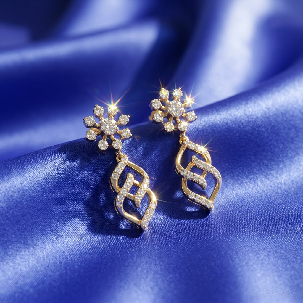 Earrings closeup - EAG14D90954 - Cosmos Lab Grown Diamonds