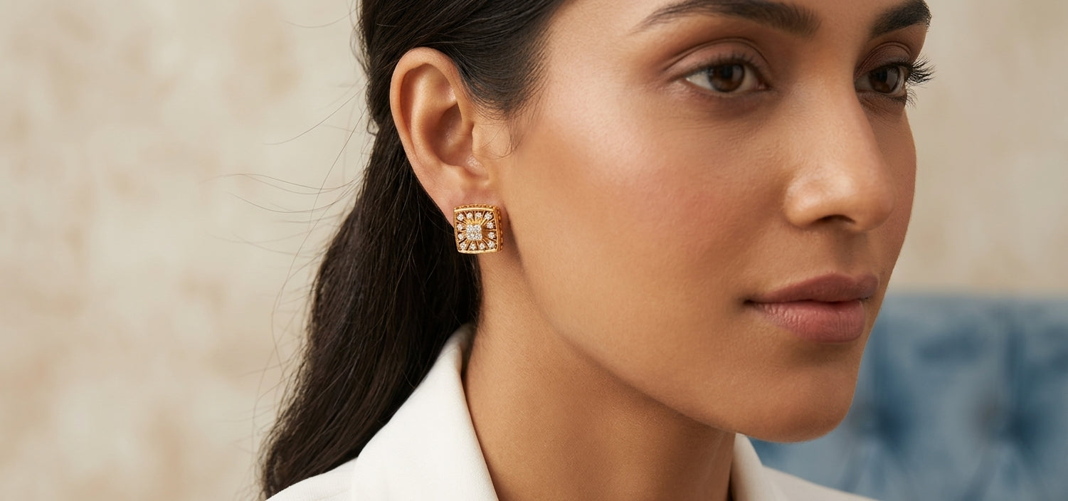 Earrings worn - EAG14D90676 - Cosmos Lab Grown Diamonds