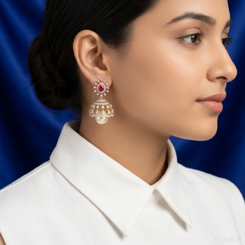 Earrings worn - EAG18D90543 - Cosmos Lab Grown Diamonds